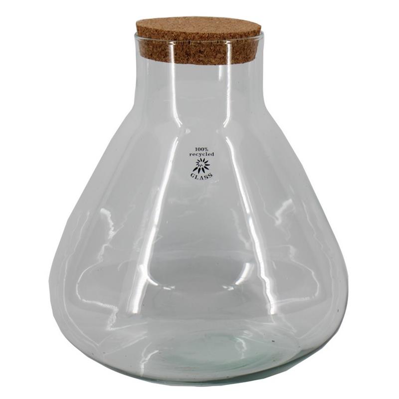 Glas Pyramide d12/29 h32cm m/kurk