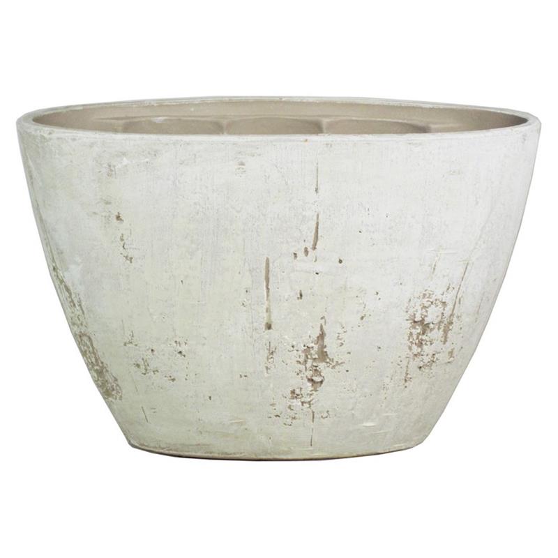 Pot Eef oval 32x14.5x22.5cm beton white 2x es/12