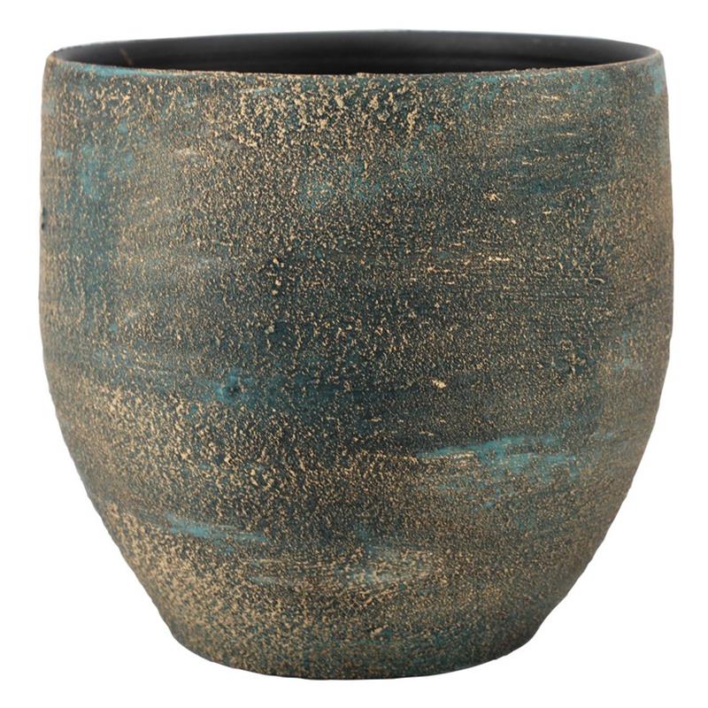 Pot Madeira d14 h13cm blue gold