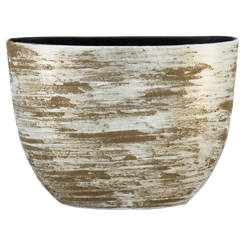 Pot Funchal ovale d50x20 h36cm weiss