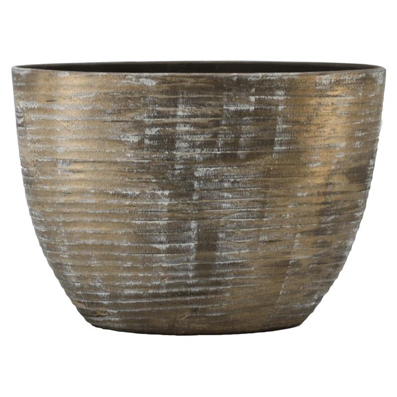 Topf Funchal oval 50x20x36Zm braun