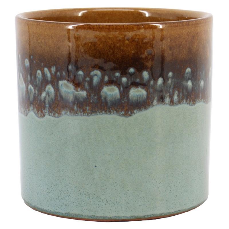 Pot Alice d18.5 h17.5cm bruin groen