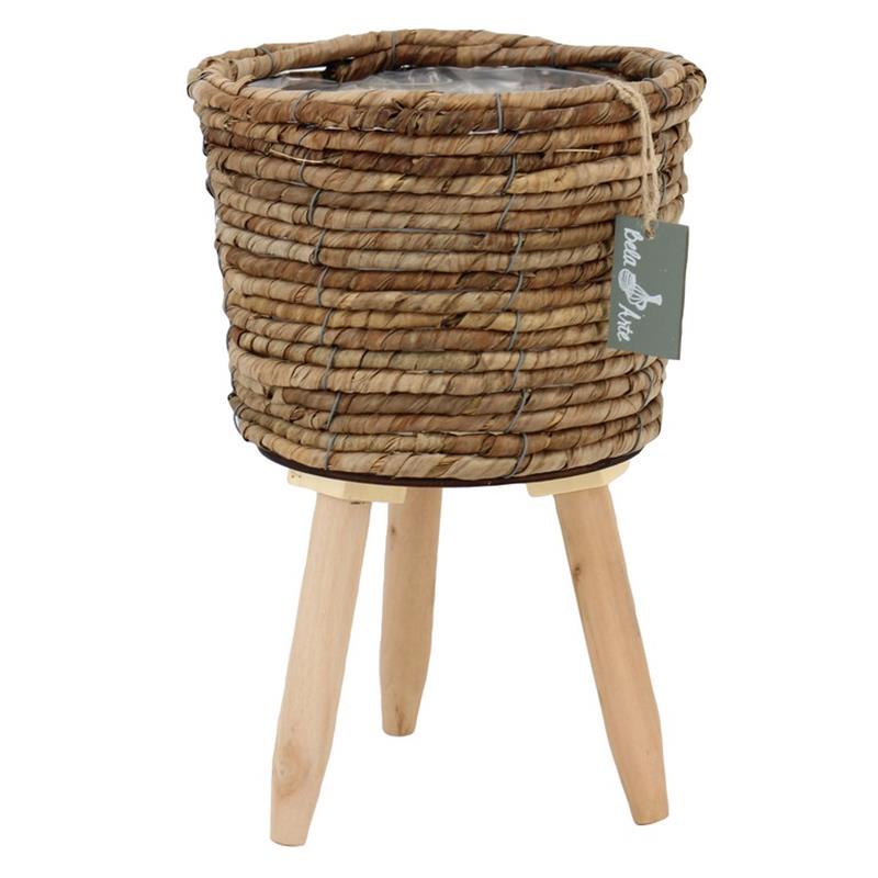 Mand banana + 3 poten m/plastic liner d21.5 h34cm