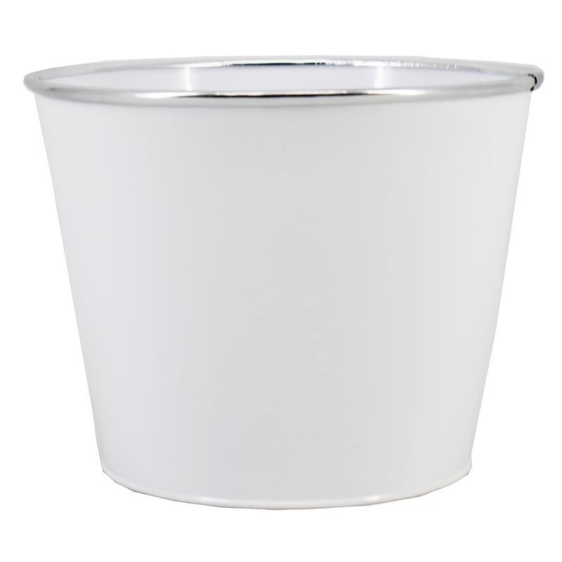 Macetero Lucie zinc d11.5 a9cm blanco