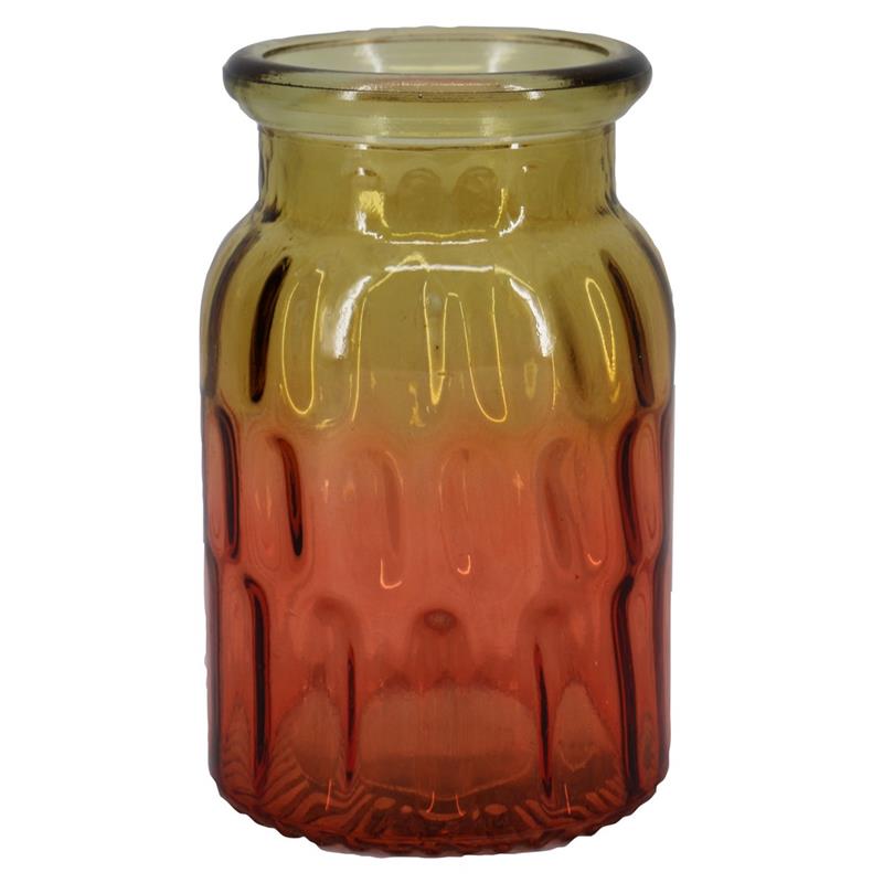 Dekoflasche Geul d11.7 h17.8cm two-tone orange/gelb