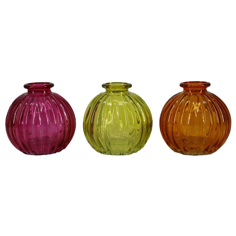 Dekoflasche Theems D3.5/8.5 H8.2Zm rosa/gelb/orange