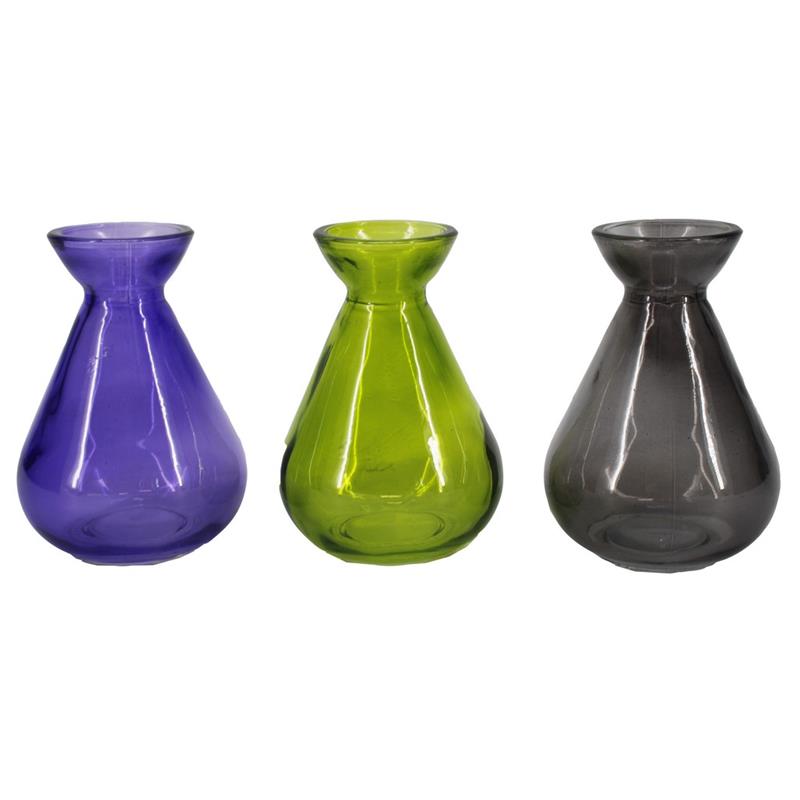 Decorative bottle Oder d4.3/7 h10cm green/purple/smoke