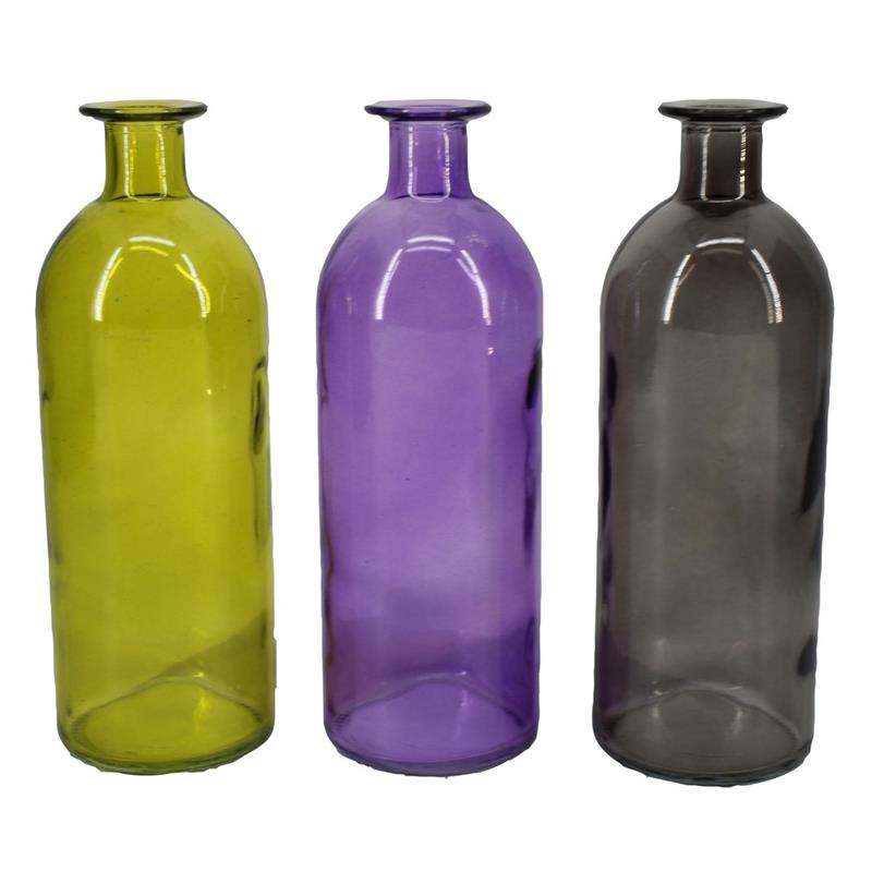 Dekoflasche Douro D3.8/7 H20.5Zm grün/lila/rauch