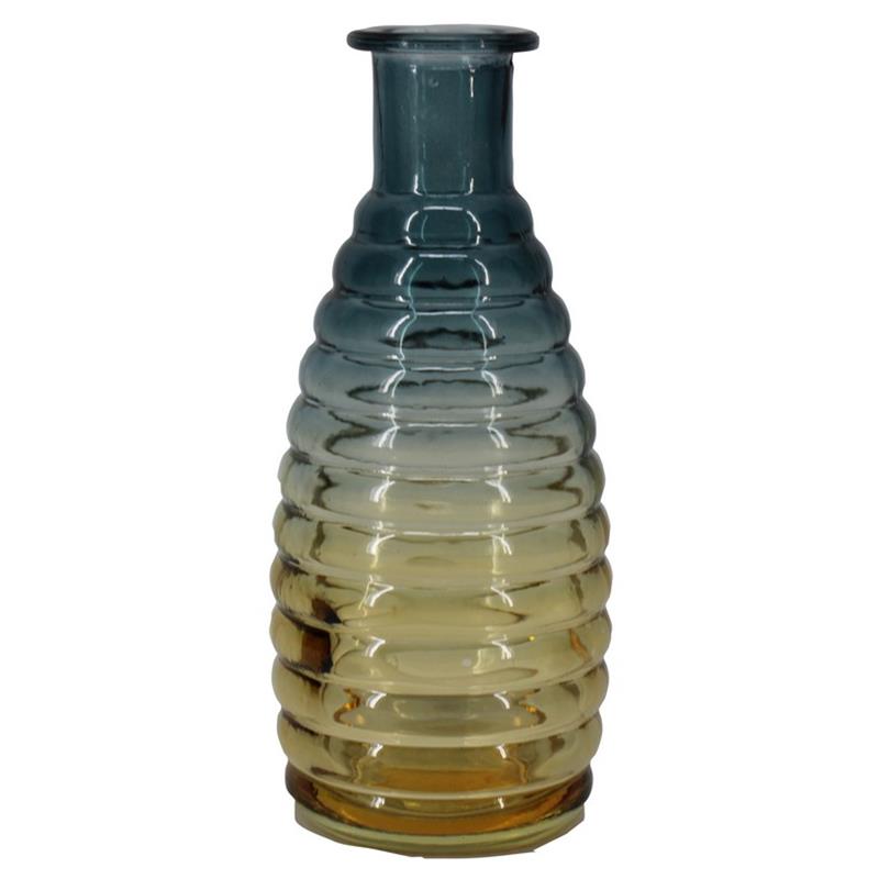 Decorative bottle Kaunas d3.5/4.5 h15cm yellow/blue