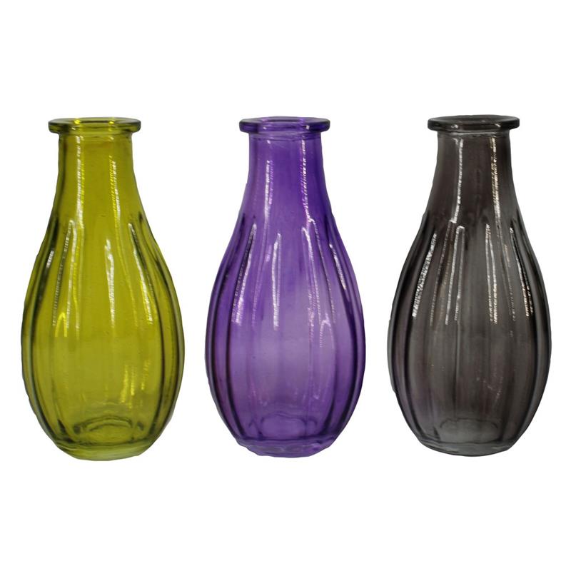 Decorative bottle Main d3.8/7 h14cm green/purple/smoke