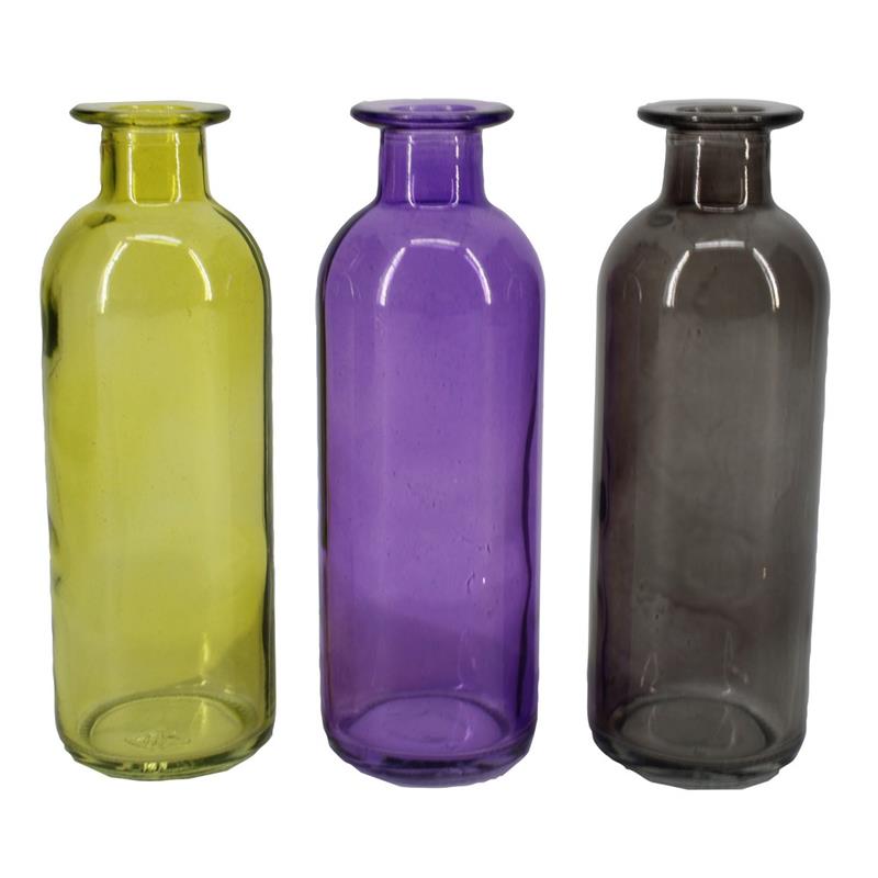 Decorative bottle Douro d3.8/5.5 h16.5cm green/purple/smoke