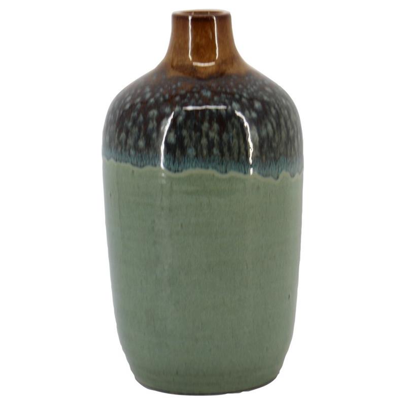 Deco bottle Alice d5.5/21 h35cm brown green