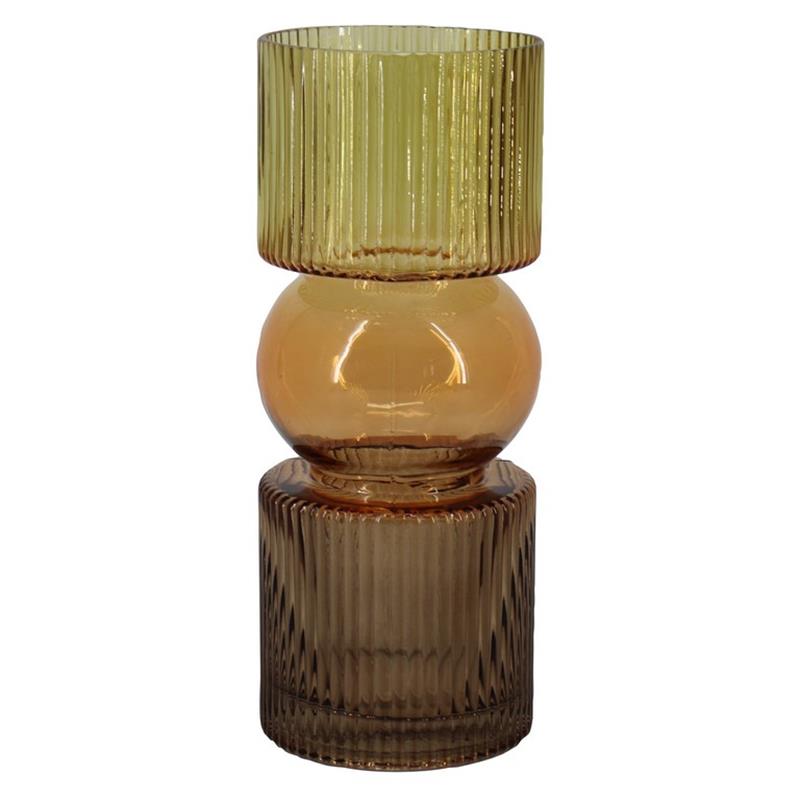 Vase Sophia d10 h25.3cm three-tone cognac/amber/smoke