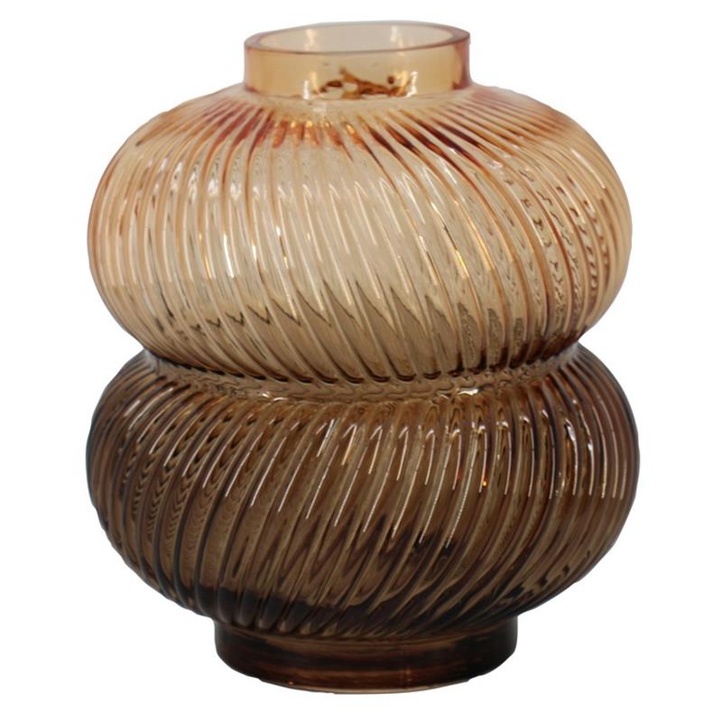 Vase Sophia d14.7 h16.3cm two-tone amber/smoke