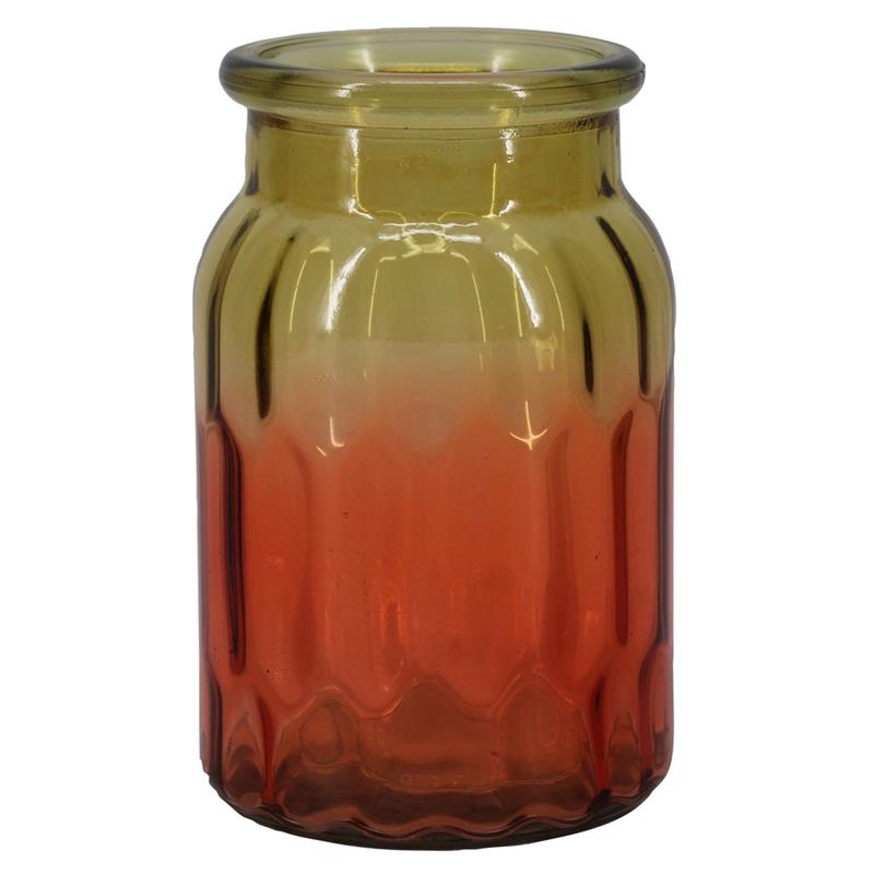 Decorative bottle Geul d10 h15.5cm two-tone orange/yellow