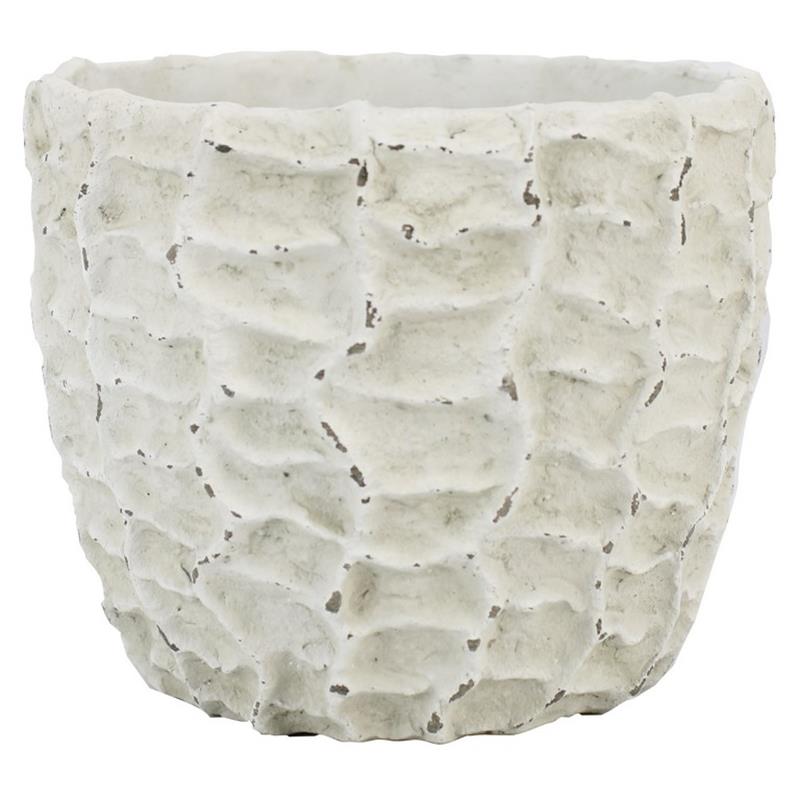 Pot Kansas d12.5 h10.5cm antique white es/10.5