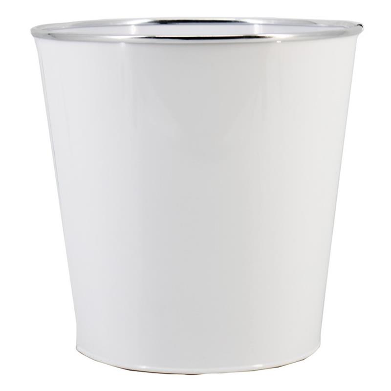 Macetero Lucie zinc d24 a24cm blanco