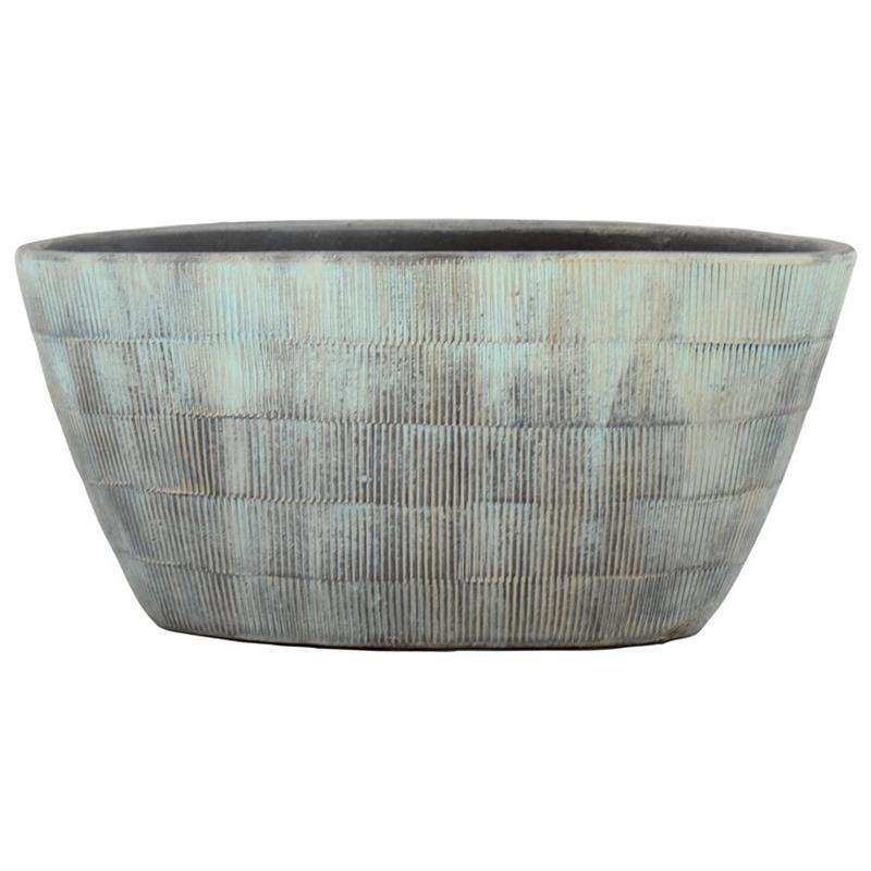 Pot Abby ovale 30x15x14cm bleu