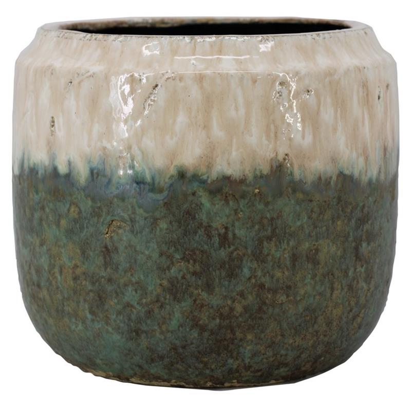 Pot Oslo d20/23 h19.5cm vert/blanc es/17