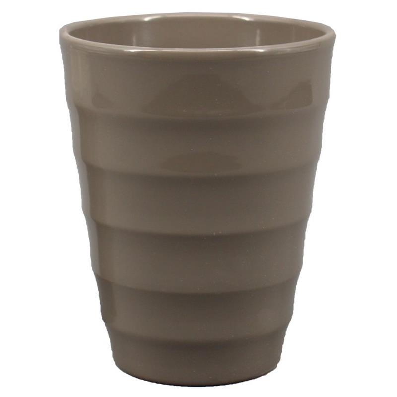 Vase Ribbed d14 h17cm d.grey es/12