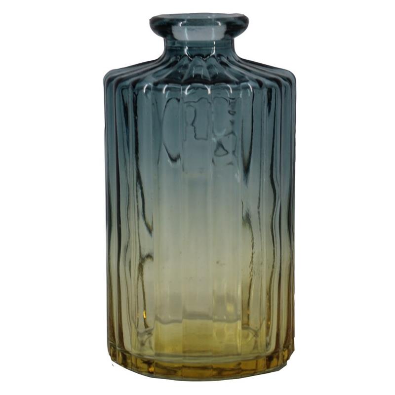 Dekoflasche Vilnius D3.3/6.5 H12.5Zm gelb/blau