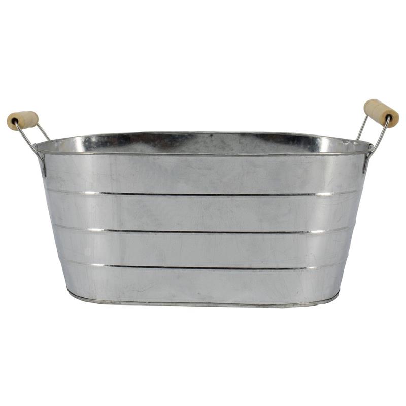 Pot Stripe oval 21x12.5x9.5cm zinc 2x es/9