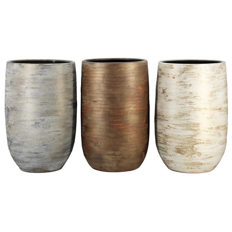 Vase Funchal d32 h50cm gold/brown/white mixpallet