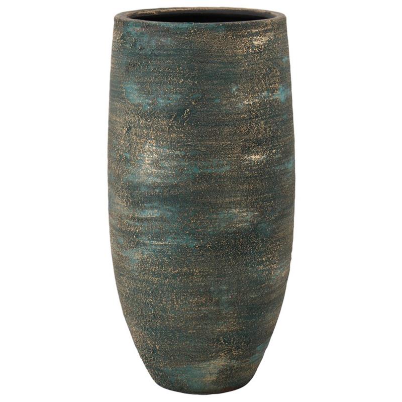 Vase Madeira d18 h35cm blue gold
