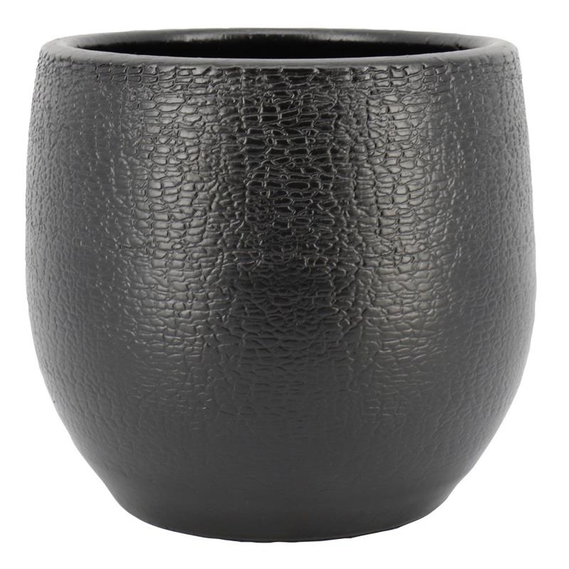 Pot Bora d27 h25cm black matte