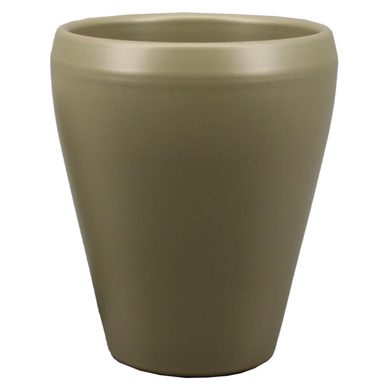 Vase Liv d14 h17cm vert armée mat es/12