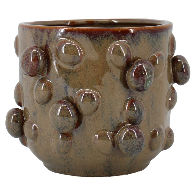 Pot Dong d13.5 h9.2cm bruin/cognac es/9