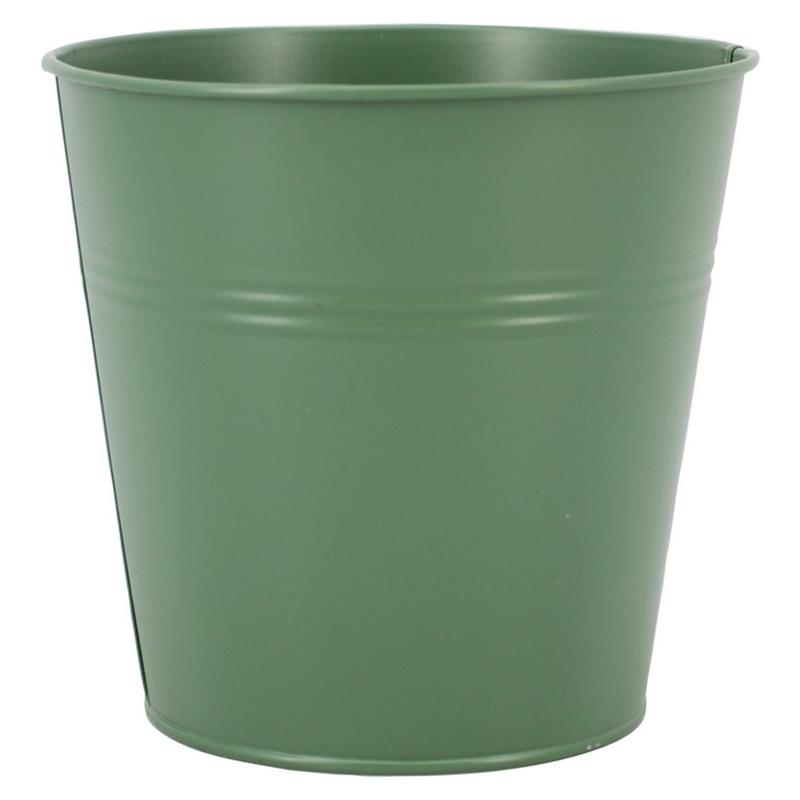 Bucket Bordeaux zinc d13 h12.5cm darkgreen matte es/12
