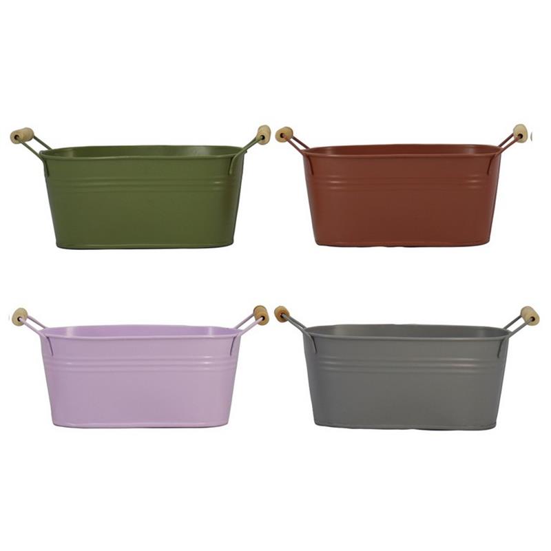 Pot Badia ovaal zink 21x12.5x9.5cm 4ass 2x es/9