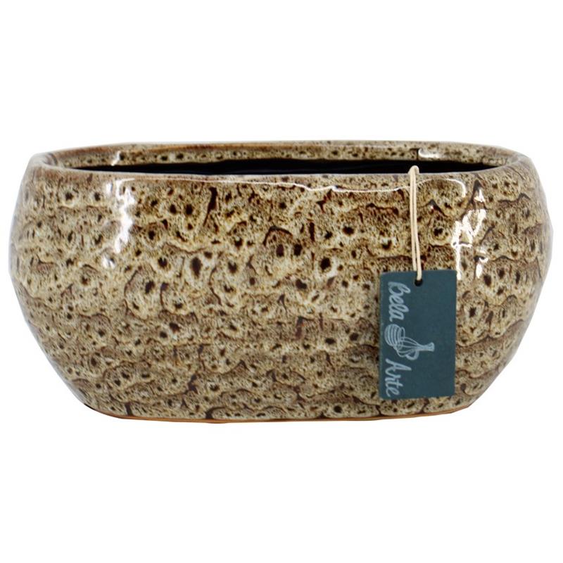 Pot Rijsel ovaal 25x14x12cm bruin 2x es/10.5