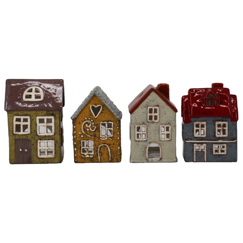 Decoratie Huis 10.3x7.2x14.3cm 4ass