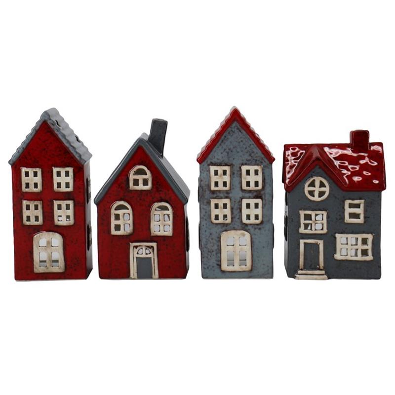 Decoratie Huis 11.1x8x16.5cm 4ass