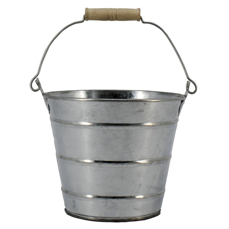 Bucket Stripe d14.5 h12.5cm zinc es/14