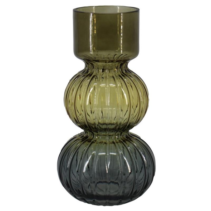 Vase Sophia d12.7 h25cm three-tone smoke/cognac/bleu
