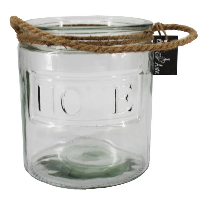 Glass Home w/rope d14 h16.5cm