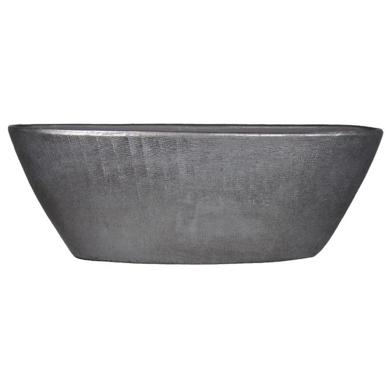 Pot Mira ovaal 69x17x25cm industrieel zwart