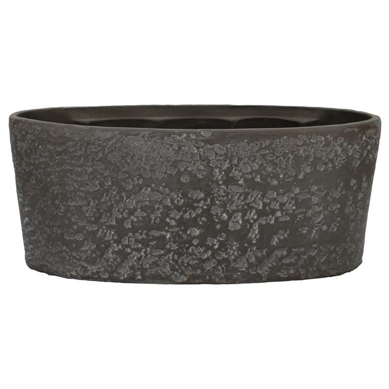 Pot Eef oval 33x15x15cm hammer black 2x es/12