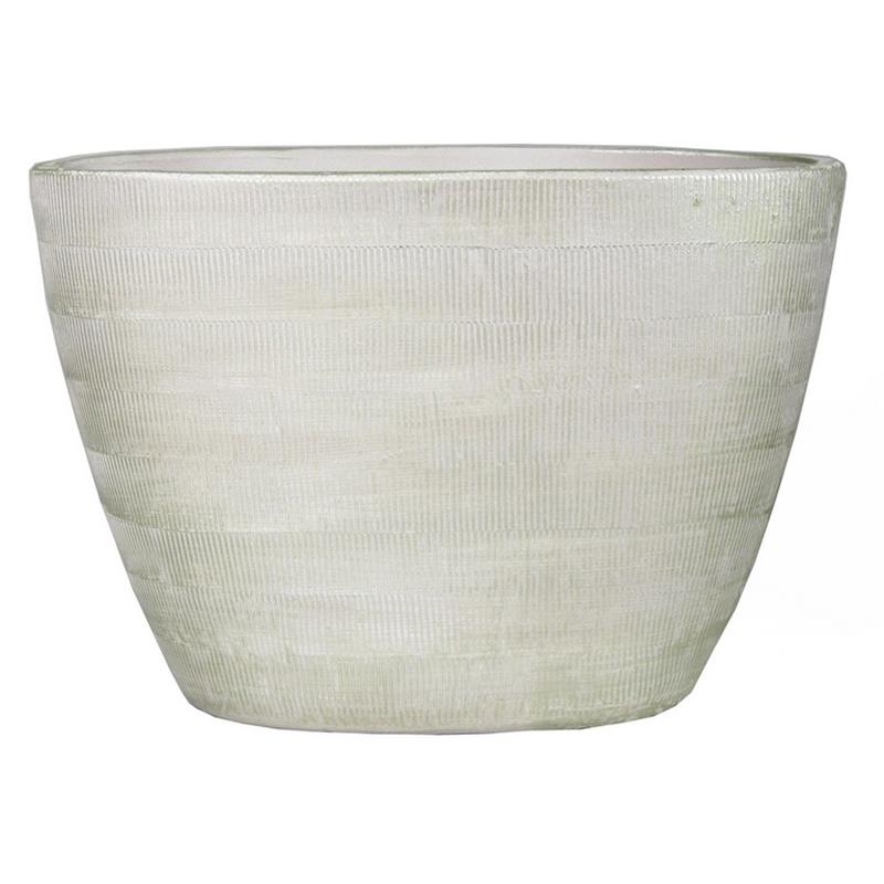 Pot Abby ovaal 33x16.5x23cm lichtgrijs
