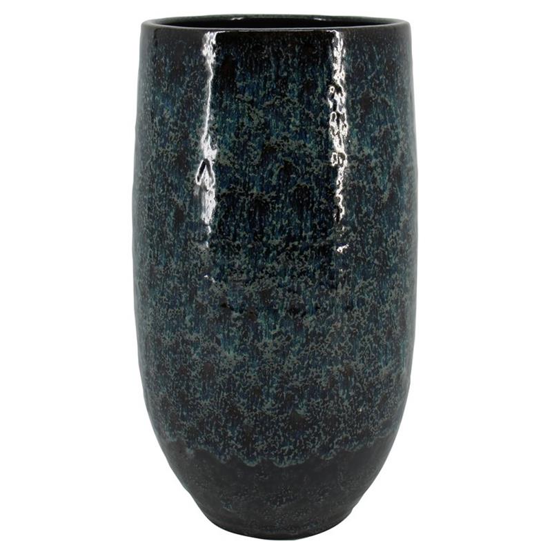 Vaas Mason d18 h35cm zwart/blauw