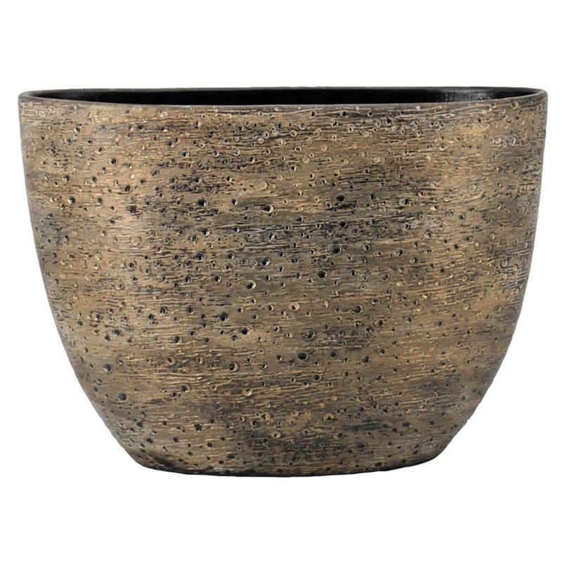 Pot Aveiro oval 50x20x36cm brown gold