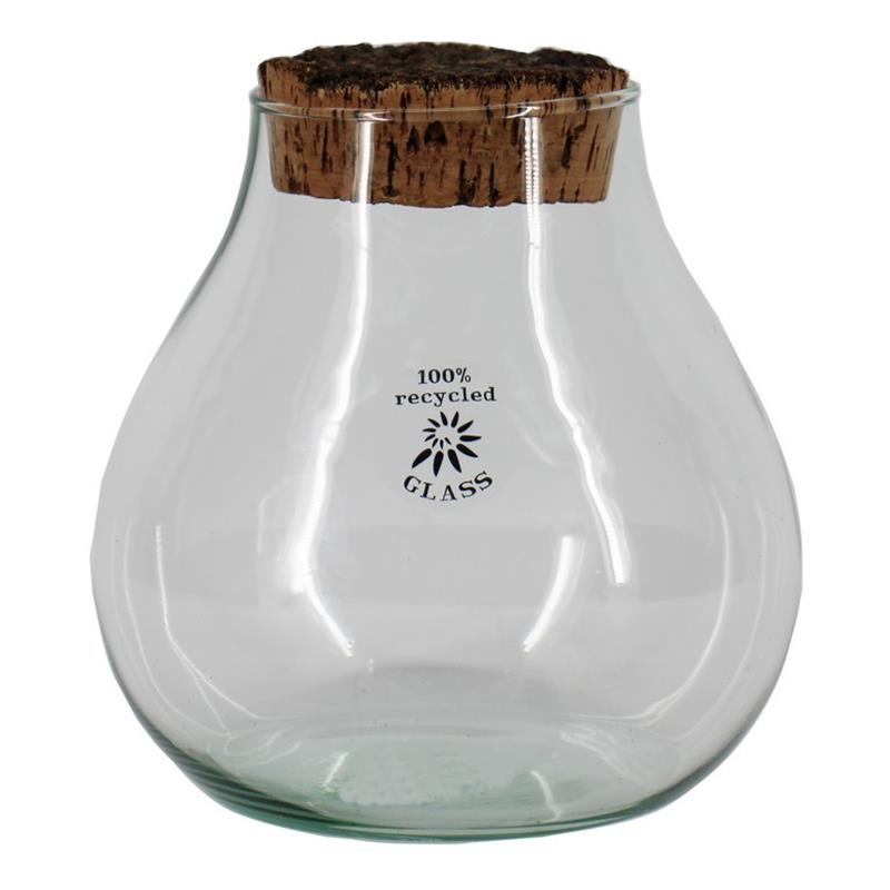 Ruche en verre d9/17 h17cm avec bouchon ancien
