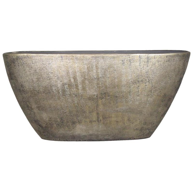 Pot Mira ovaal 73x17x36cm industrieel goud