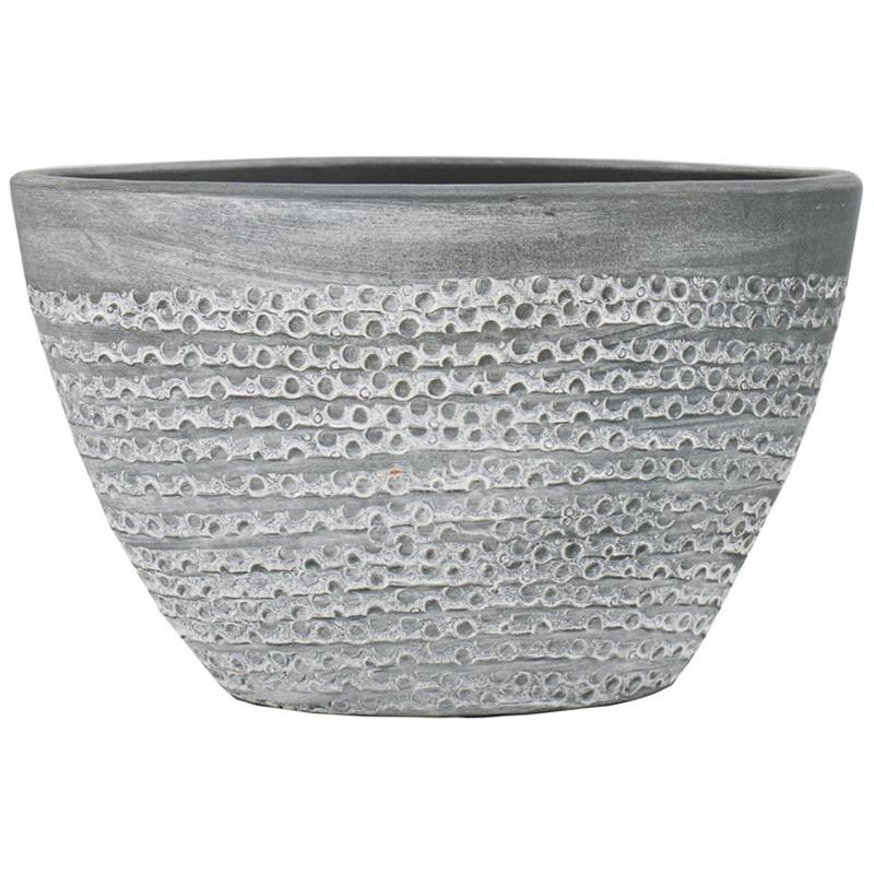 Topf Horta oval 32x17x20Zm grau