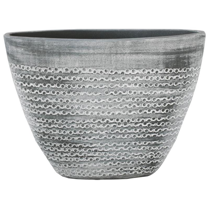 Topf Horta oval 39x18x28Zm grau