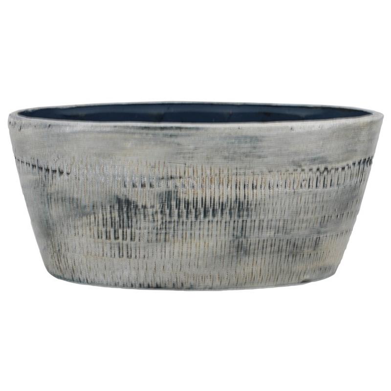 Macetero Silves ovalo 33x14x15cm azul grisáceo 2x es/12