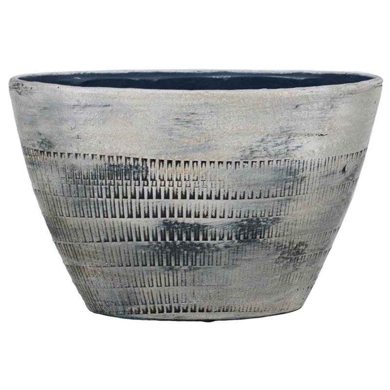 Macetero Silves ovalo 33x13x22cm azul grisáceo  2x es/12